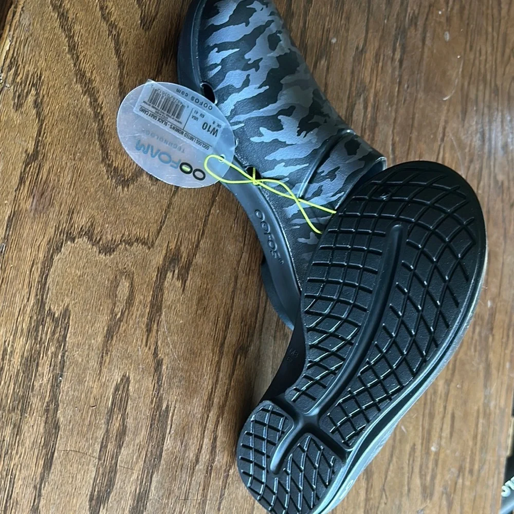 OOFOS Black and Gray Slides with Comfort and Style - Picture 4 of 5